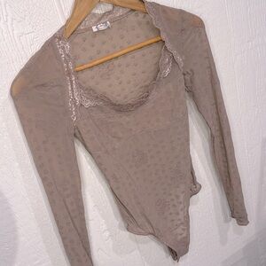 In the city bodysuit NWOT taupe/mauve